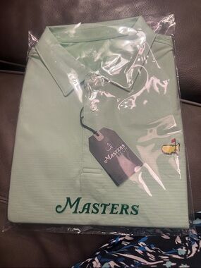 Masters Men's Mint Green Polo with Embroidered Crest